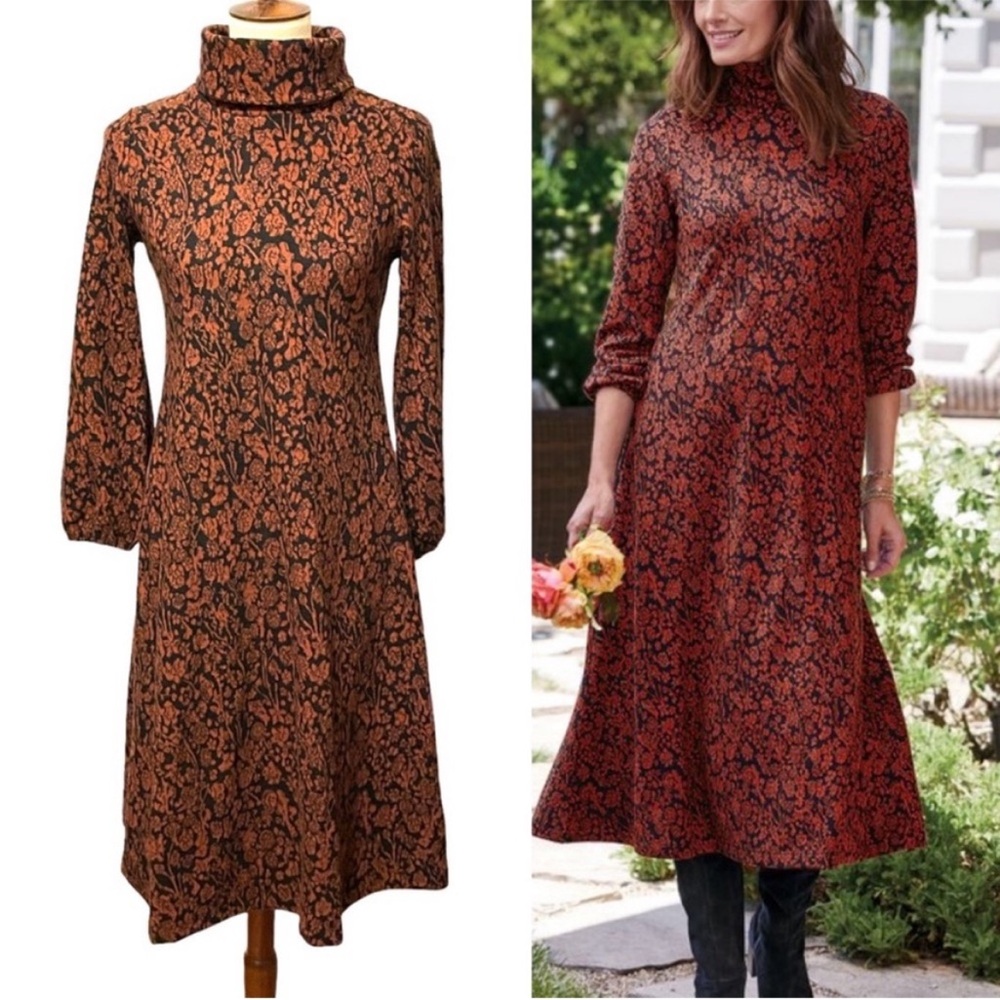 XSP NWT 
Soft Surroundings Royale Maxi Turtle Neck  Long Sleeve Maxi Dress